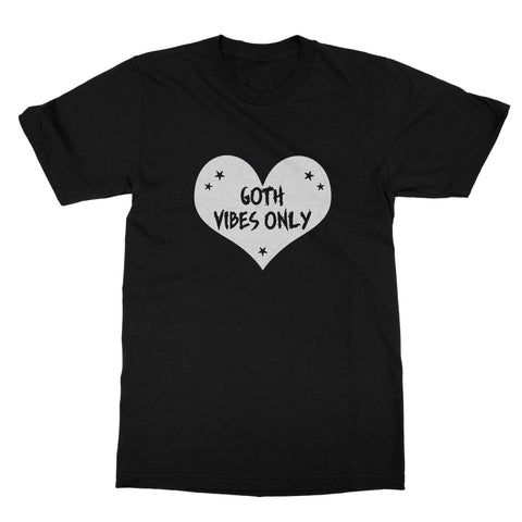 Goth Vibes Only Grey and Black Punk Heart Softstyle T-Shirt