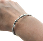 Barbwire Silver Chrome Adjustable Bracelet Bangle Barbwed Wire