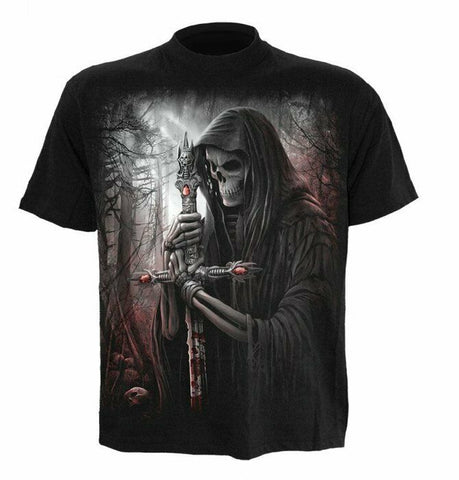 Spiral Soul Searcher Death Grim Reaper Skulls Goth T-shirt