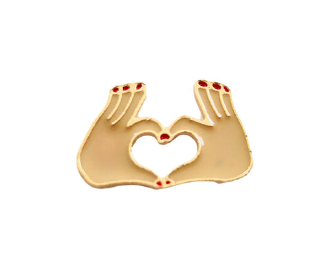 Hands Loveheart Love Gesture Sign Enamel Pin Badge