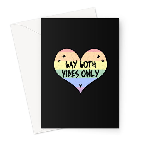 Gay Goth Vibes Only LGBTQ Punk Pride Heart Greeting Card