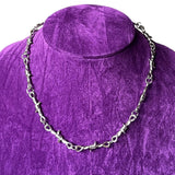 Barbwire Thin Chain Necklace Silver Chrome Y2K Barbed Wire