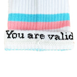 Trans Pride Flag 'You Are Valid' Hidden Message Affirmation Socks Transgender