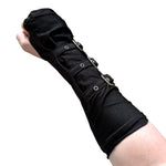 Black Buckle Arm Warmer Fingerless Gloves Sleeve Buckled Gothic Emo