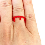 Blood Drip Red Gloss Adjustable Dripping Gothic Horror Ring