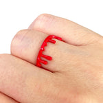Blood Drip Red Gloss Adjustable Dripping Gothic Horror Ring