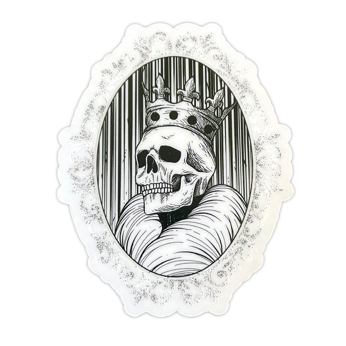 King Queen Skeleton Skull Gothic Cameo Clear Vinyl Sticker 7.5cm x 6cm – Vicious Malicious king-queen-skeleton-skull-gothic-cameo-clear-vinyl-sticker-7-5cm-x-6cm-vicious-malicious