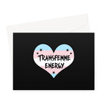 Transfemme Energy Trans Transgender Pride Heart Greeting Card