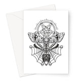 Deaths Head Hawk Moth Pentagram Greeting Card