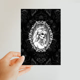 The Queen Crowned Skull Cameo Patterned Classic Postcard
