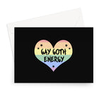 Gay Goth Energy LGBTQ Punk Pride Heart Greeting Card