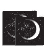 Black Witches Cat Night Sky Crescent Moon Fine Art Print