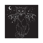 Black Bat Wing Witches Cat Hissing Night Sky Fine Art Print