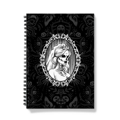 The Queen Crowned Skull Cameo Patterned Notebook