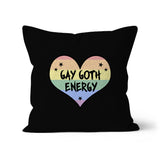 Gay Goth Energy LGBTQ Punk Pride Heart Cushion