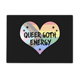 Queer Goth Energy LGBTQ Punk Pride Heart Glass Chopping Board