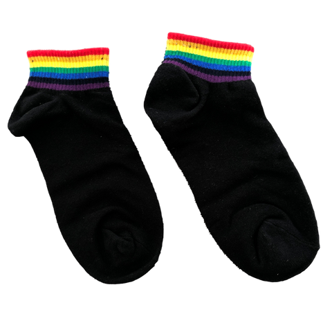 Rainbow Socks LGBTQ Pride Black Or White Trainer Socks