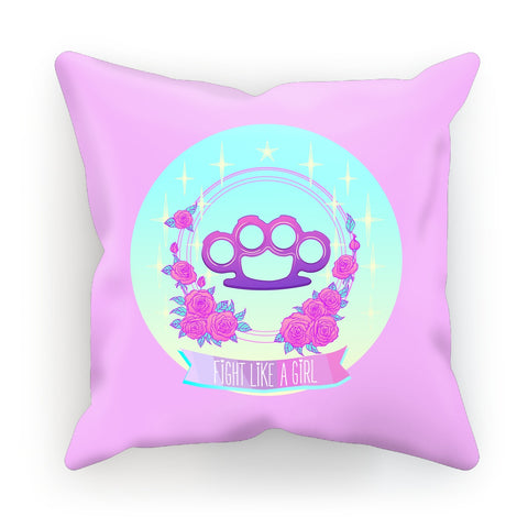 Fight Like a Girl Roses Soft Faux Suede Cushion