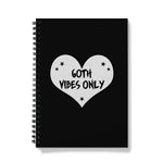 Goth Vibes Only Grey and Black Punk Heart Notebook