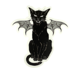Witches Black Cat Hissing Bat Wings Matte Vinyl Sticker
