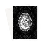 The Queen Crowned Skull Cameo Patterned Greeting Card