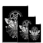 Deaths Head Hawk Moth Pentagram Black Fine Art Print