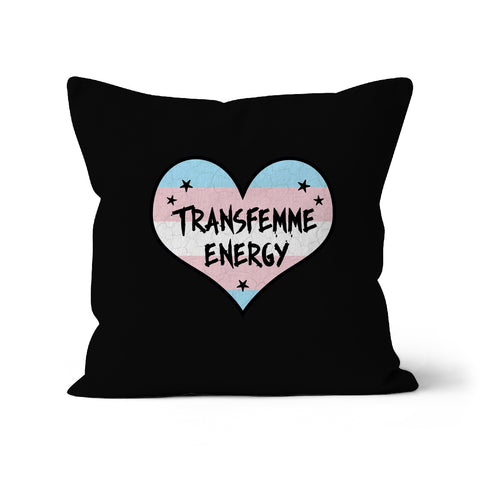 Transfemme Energy Trans Transgender Pride Heart Cushion