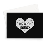Big Goth Energy Grey and Black Heart Greeting Card