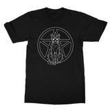 Pentagram Witches Cat Goth Kitty Outline Softstyle T-Shirt
