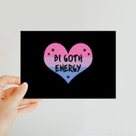 Bi Goth Energy LGBTQ Punk Bisexual Pride Heart Classic Postcard