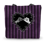 A Promise to the Dead Purple Patterned Canvas Tote Bag