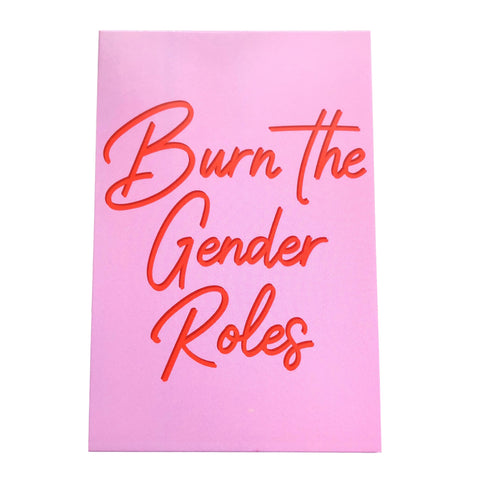 Burn The Gender Roles Postcard Gloss LGBTQ 4”x6