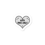 Goth Vibes Only Grey and Black Punk Heart Sticker
