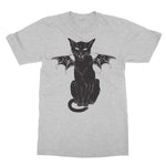 Black Witches Cat Hissing Bat Wing T-Shirt