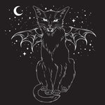 Witches Black Cat With Bat Wings Hissing Greetings Card 6”x6”