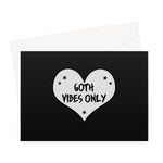Goth Vibes Only Grey and Black Punk Heart Greeting Card