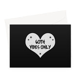 Goth Vibes Only Grey and Black Punk Heart Greeting Card