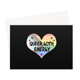 Queer Goth Energy LGBTQ Punk Pride Heart Greeting Card