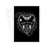 Grudges Never Die Ouija Planchette White Web Greeting Card