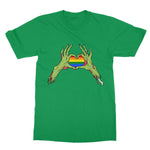 Zombie LGBTQ Heart Hands Pride Flag Softstyle T-Shirt
