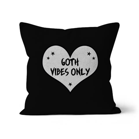 Goth Vibes Only Grey and Black Punk Heart Cushion
