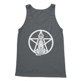 Pentagram Witches Cat Goth Kitty White Softstyle Tank Top