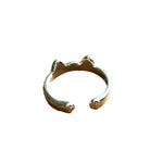 Cat Ear Wrap Around Paw Hug Silver Kitty Adjustable One Size Ring