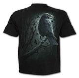 Spiral Shadow Raven Crow Black Goth Direct T-shirt