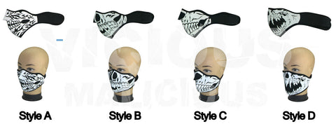 Skeleton Skull Half Face Neoprene Face Mask Warmer Snowboarding Skiing Advanced