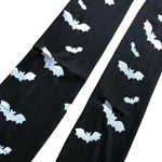 Bat Stocking Over Knee White Bats Print Gothic Skinny Stretchy