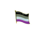 Asexual LGBTQ Pride Flag Enamel Gold Pin Badge
