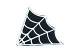 Spiders Web Black and White Goth Fabric Iron On Patch
