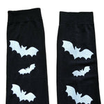 Bat Stocking Over Knee White Bats Print Gothic Skinny Stretchy