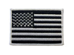 Black & White USA United States America Flag Fabric Embroidered Iron On Patch
